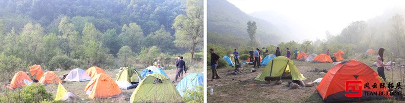 白道峪建造營地搭建帳篷